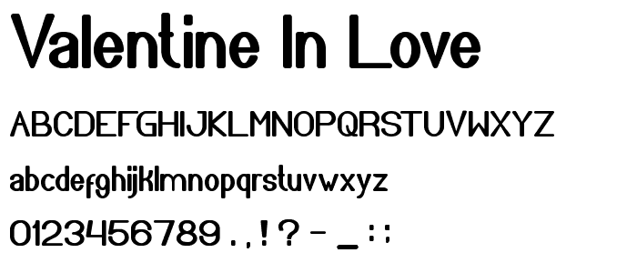 Valentine In Love font